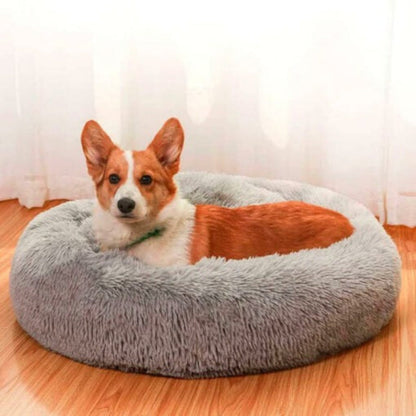 Comforting Stress Relief Pet Bed – Light Gray