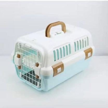 Secure Ventilated Pet Carrier with Food Bowl & Cushion - Peties