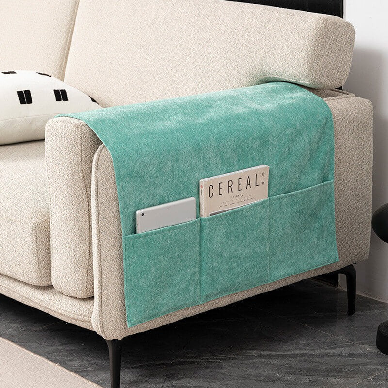Soft Sofa Arm Protector with Storage Pocket
