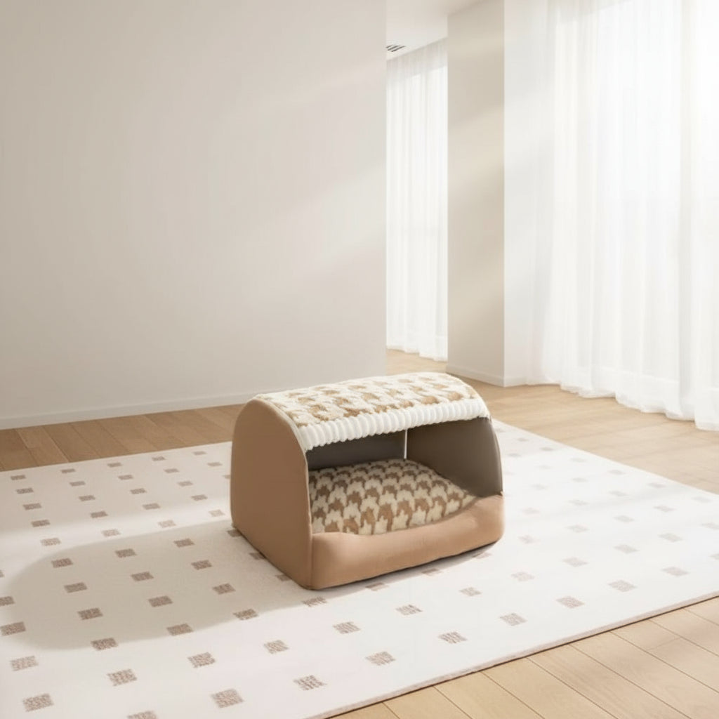 Plush Covered Dog Bed - Soft & Secure Pet Bed