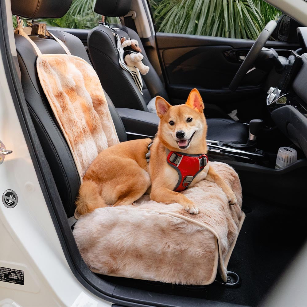 Cozy Pet Car Seat Cover Blanket Protector – Brown / One Seat
