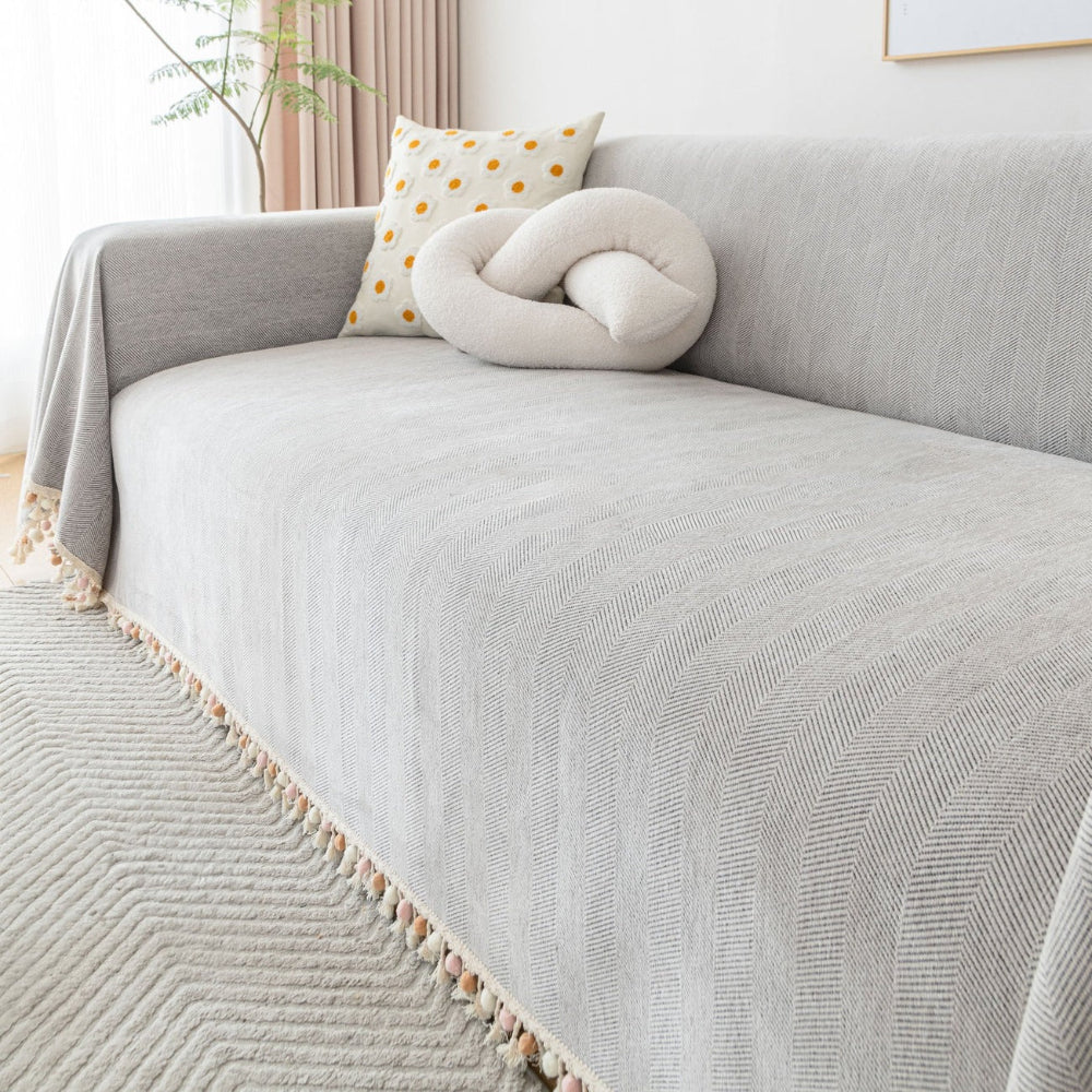 Durable Pet Proof Herringbone Sofa Slipcover