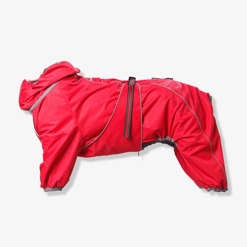 Breathable Water Resistant Dog Rain Jacket – Red