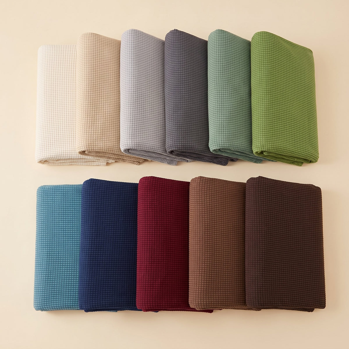 Pet Friendly Stretch Sofa Cover in eleven colours, folded covers with waffle knit texture