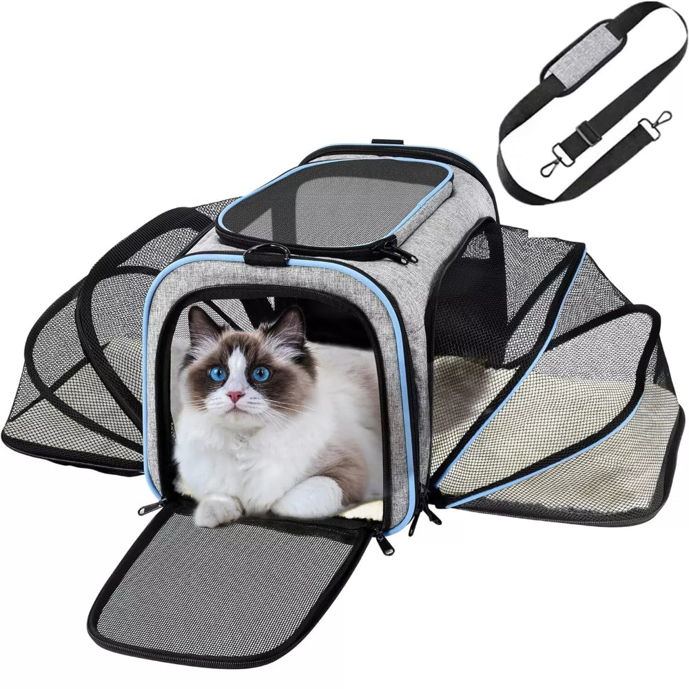 Foldable Cat Carrier Bag - Expandable and Breathable