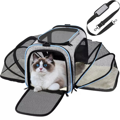 Foldable Cat Carrier Bag - Expandable and Breathable