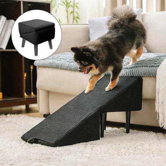Folding Pet Wood Step Ramp Stool - Peties